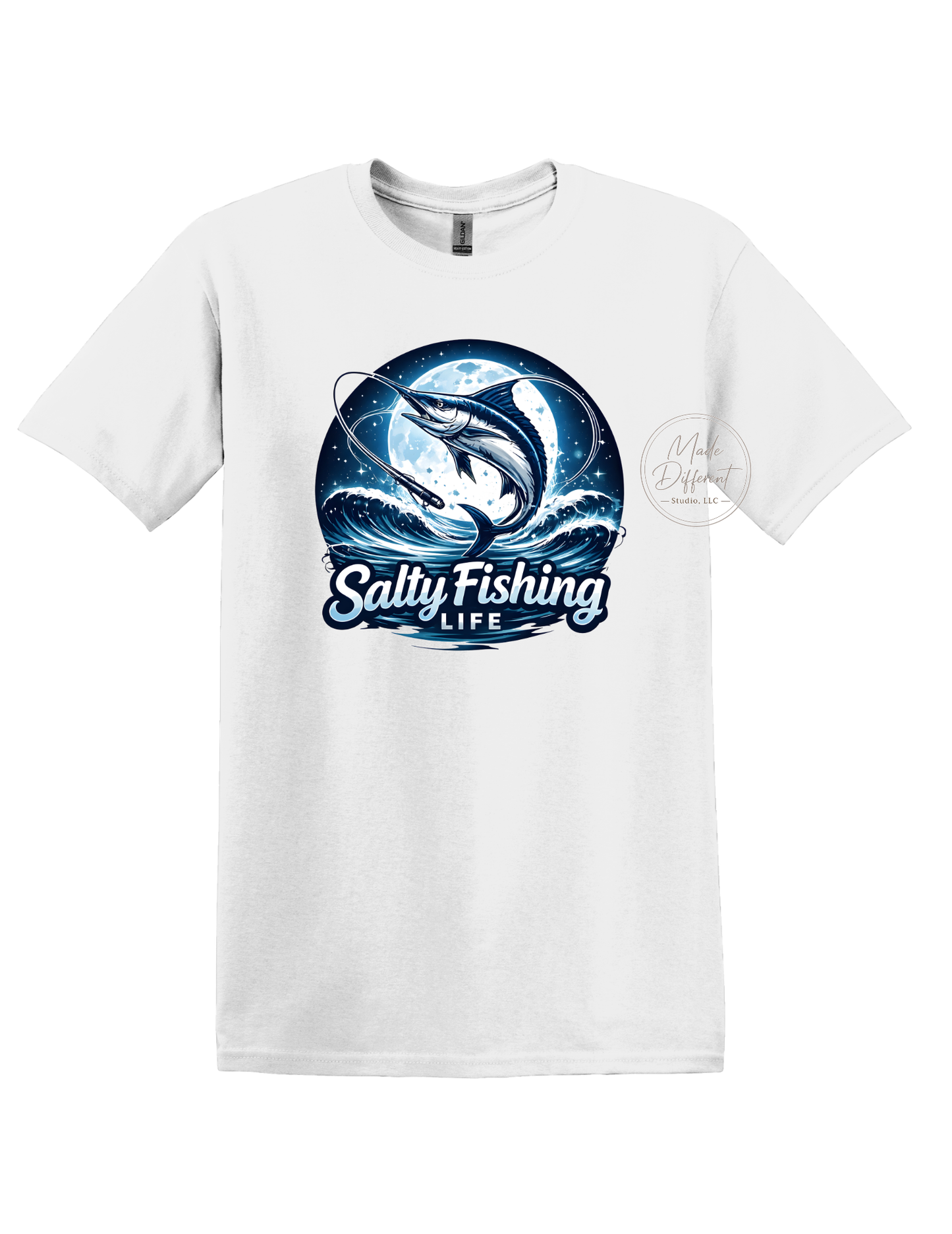 Salty Fishing Life Blue - DTF Sheet Ready To Press