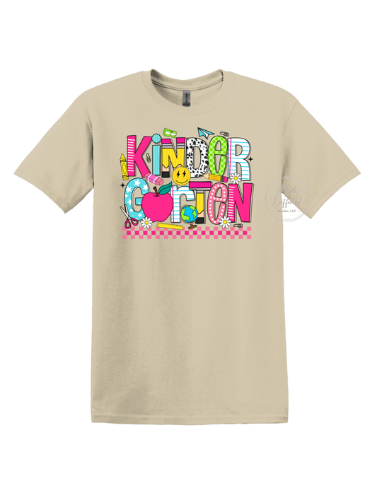 KINDERGARTEN GRADE RETRO - DTF Sheet Ready to Press