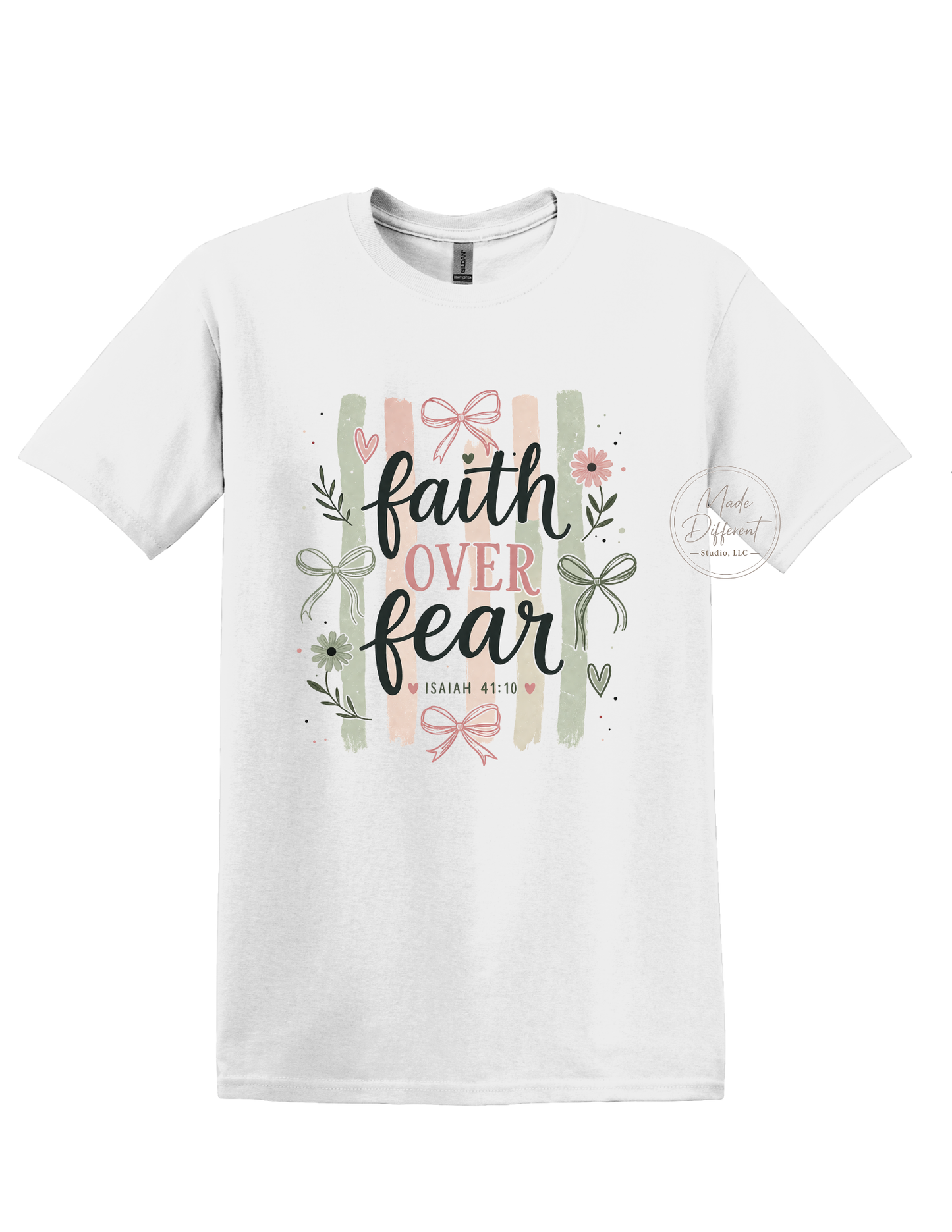 Faith Over Fear Green & pink - DTF Sheet Ready To Press