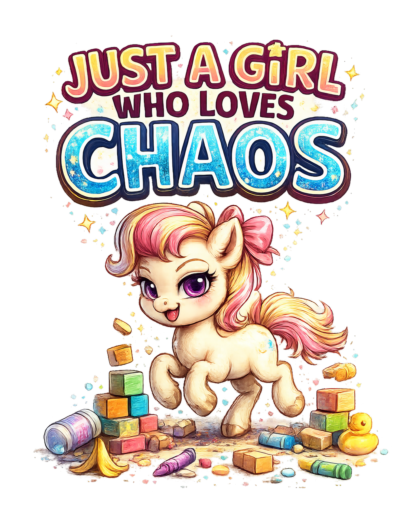 JUST A GIRL WHO LOVES CHAOS - DTF Sheet Ready To Press