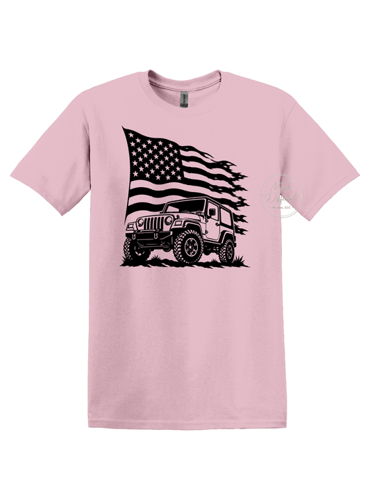 Jeep Flag - Adult T-shirt