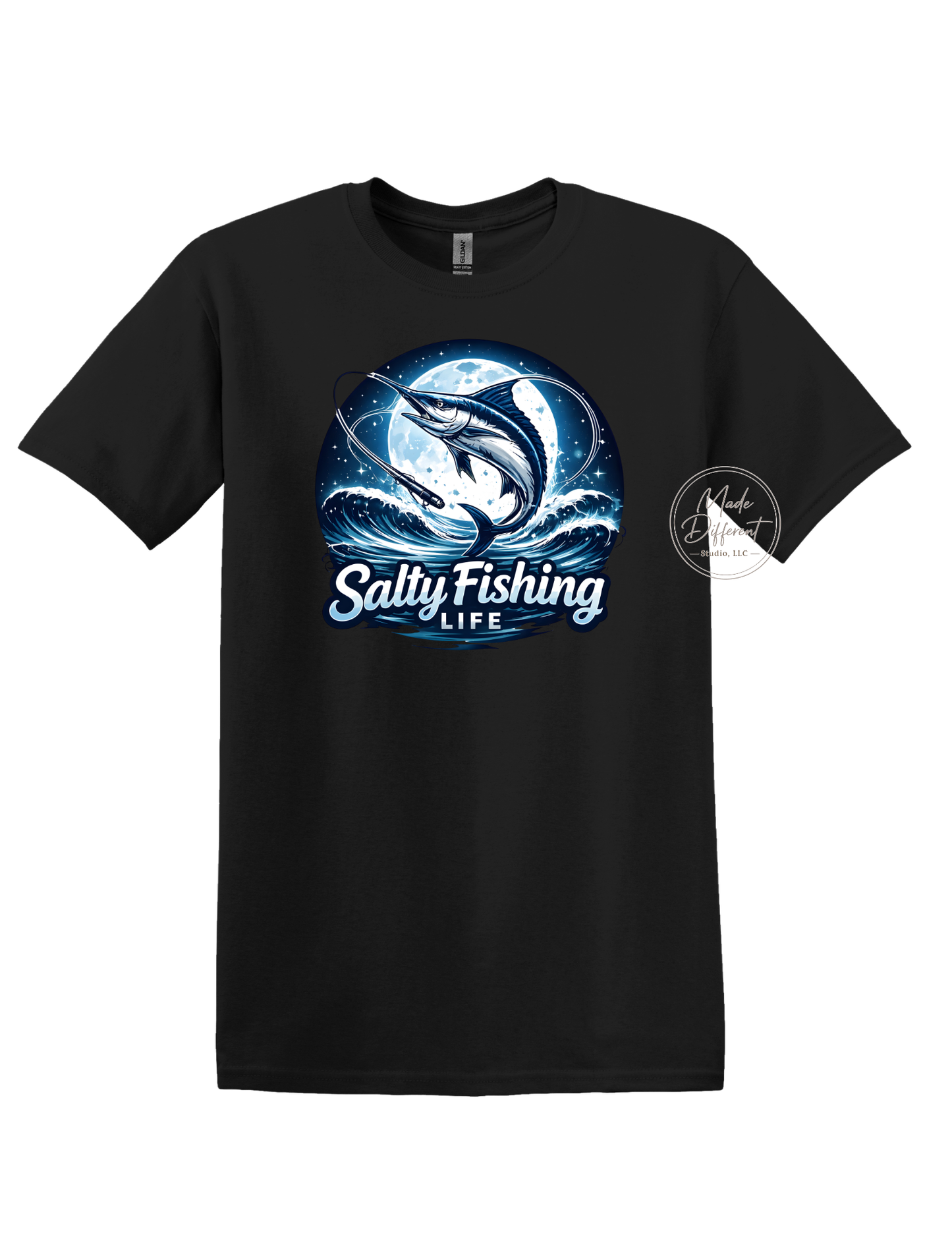 Salty Fishing Life Blue - DTF Sheet Ready To Press