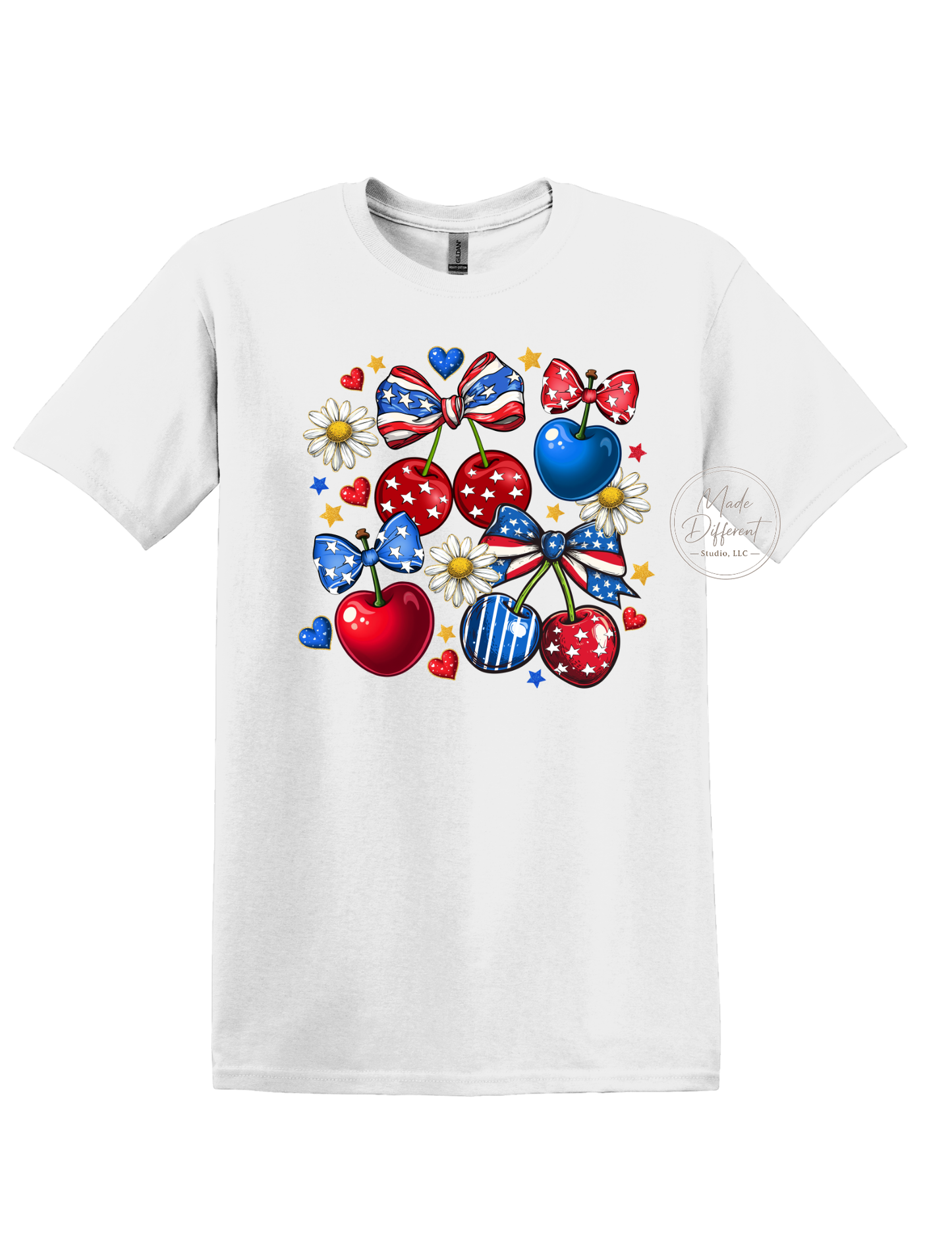 Patriotic Cherries - DTF Sheet Ready To Press