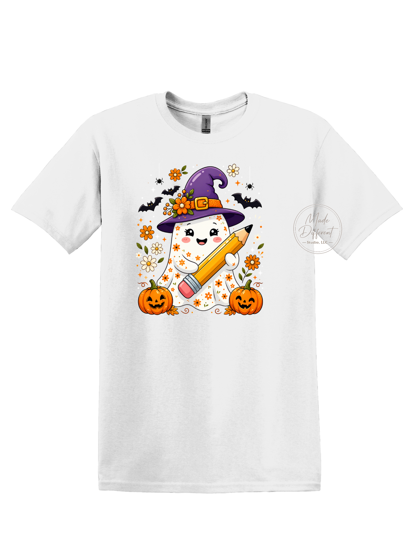 Cute Ghost w/Pencil - DTF Sheet Ready To Press