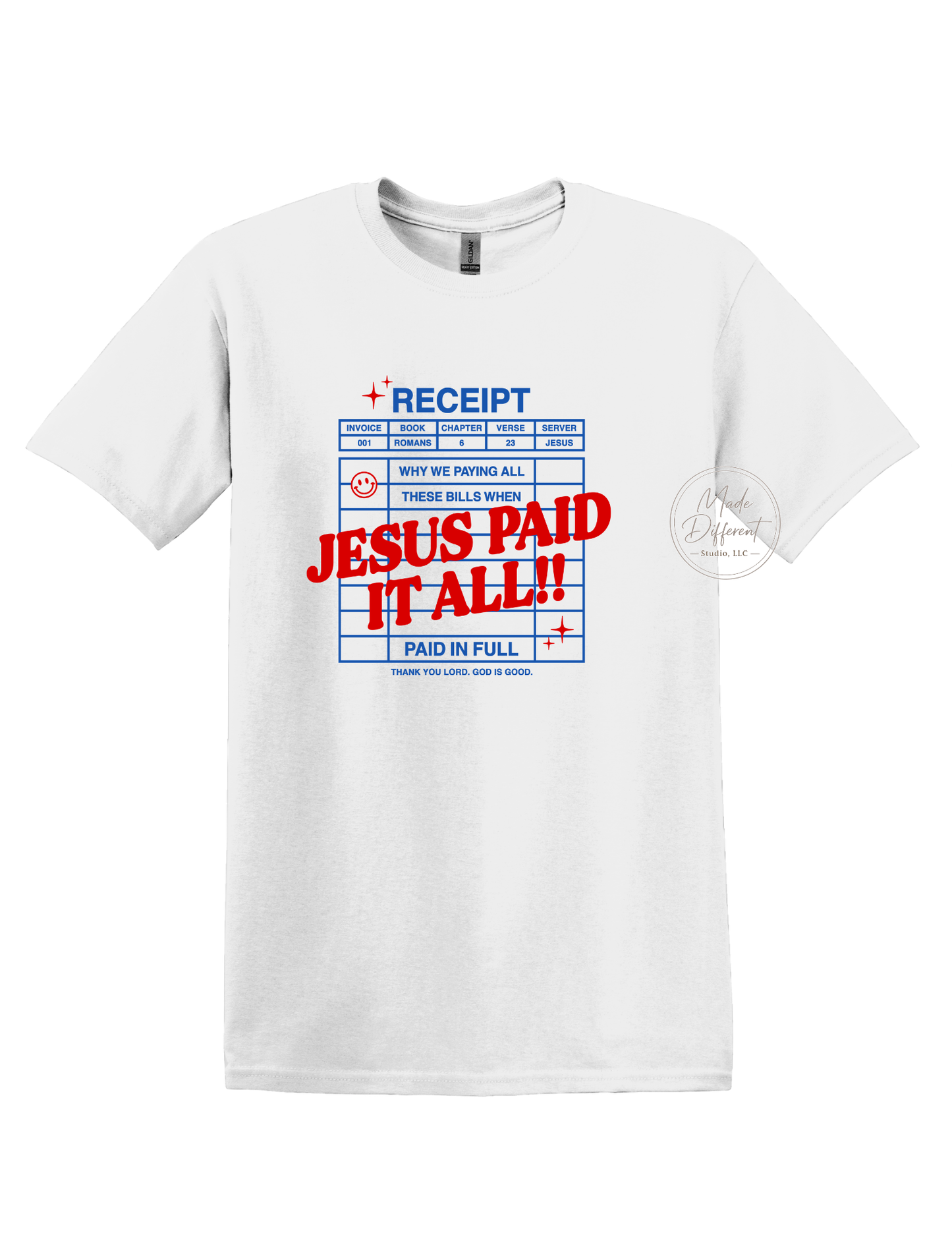Receipt Jesus Paid It All - DTF Sheet Ready To Press
