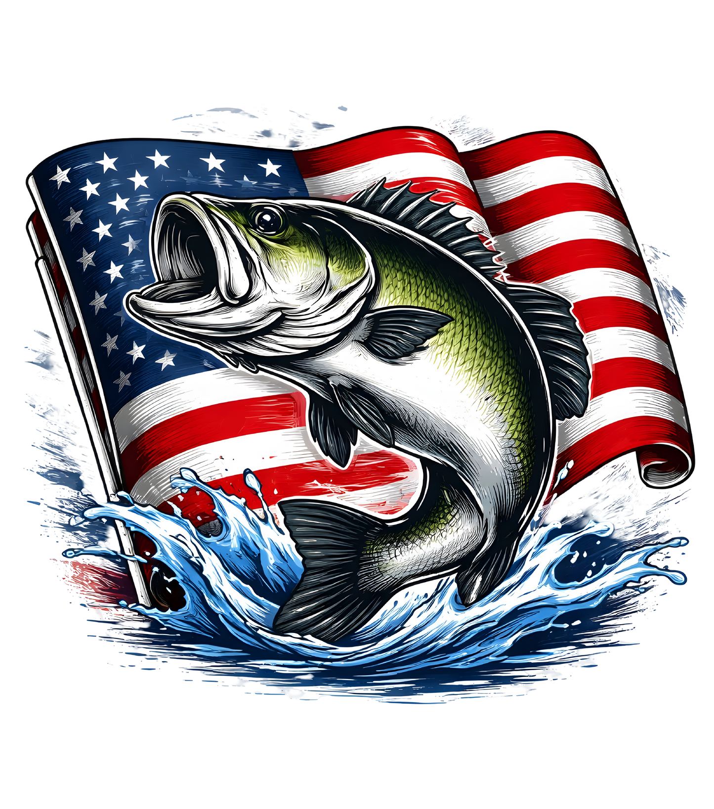 American Fishing - DTF Sheet Ready To Press