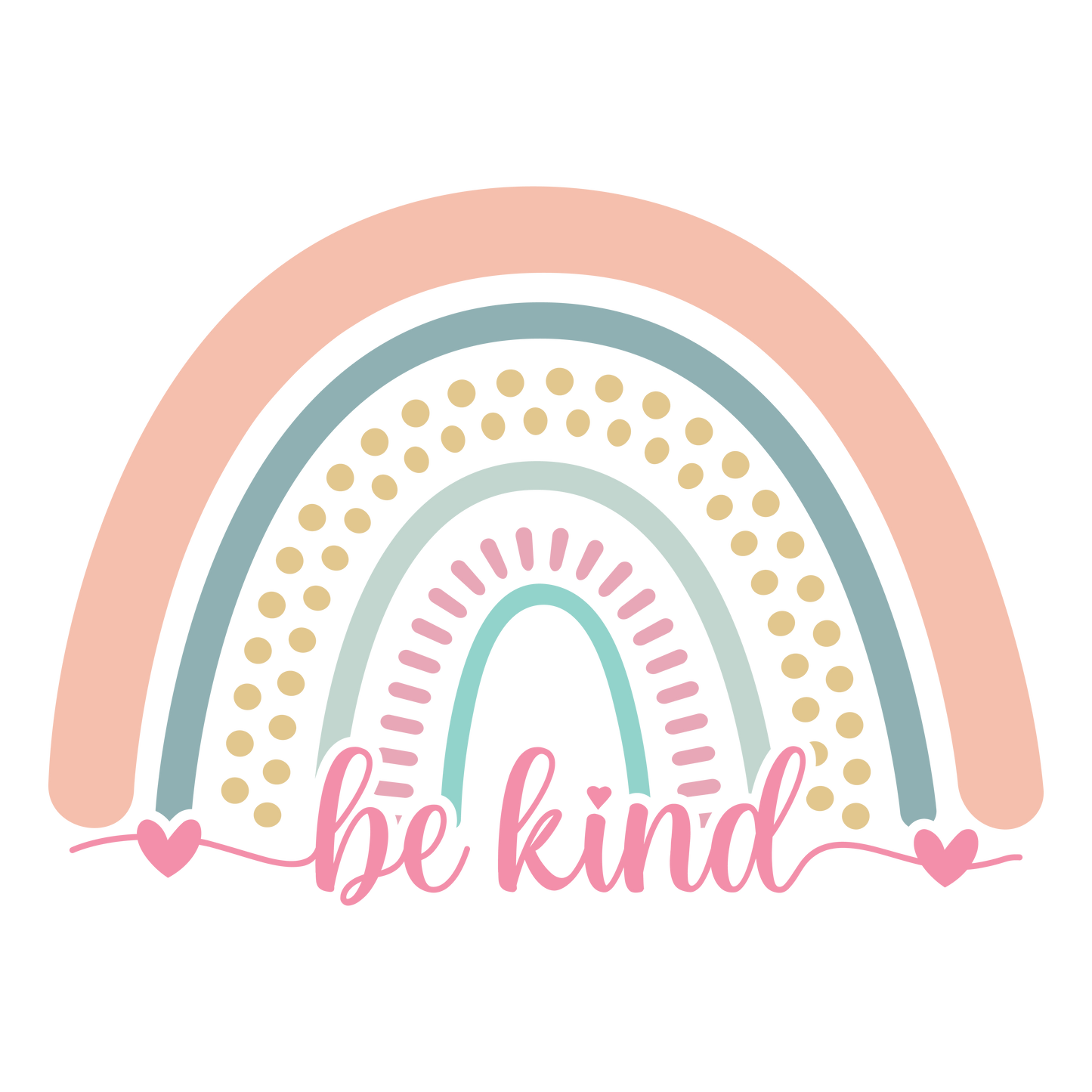 Be Kind Peach Rainbow - DTF Sheet Ready To Press