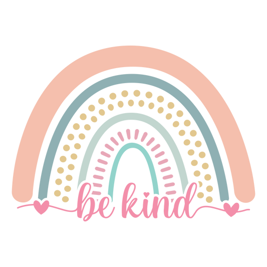 Be Kind Peach Rainbow - DTF Sheet Ready To Press