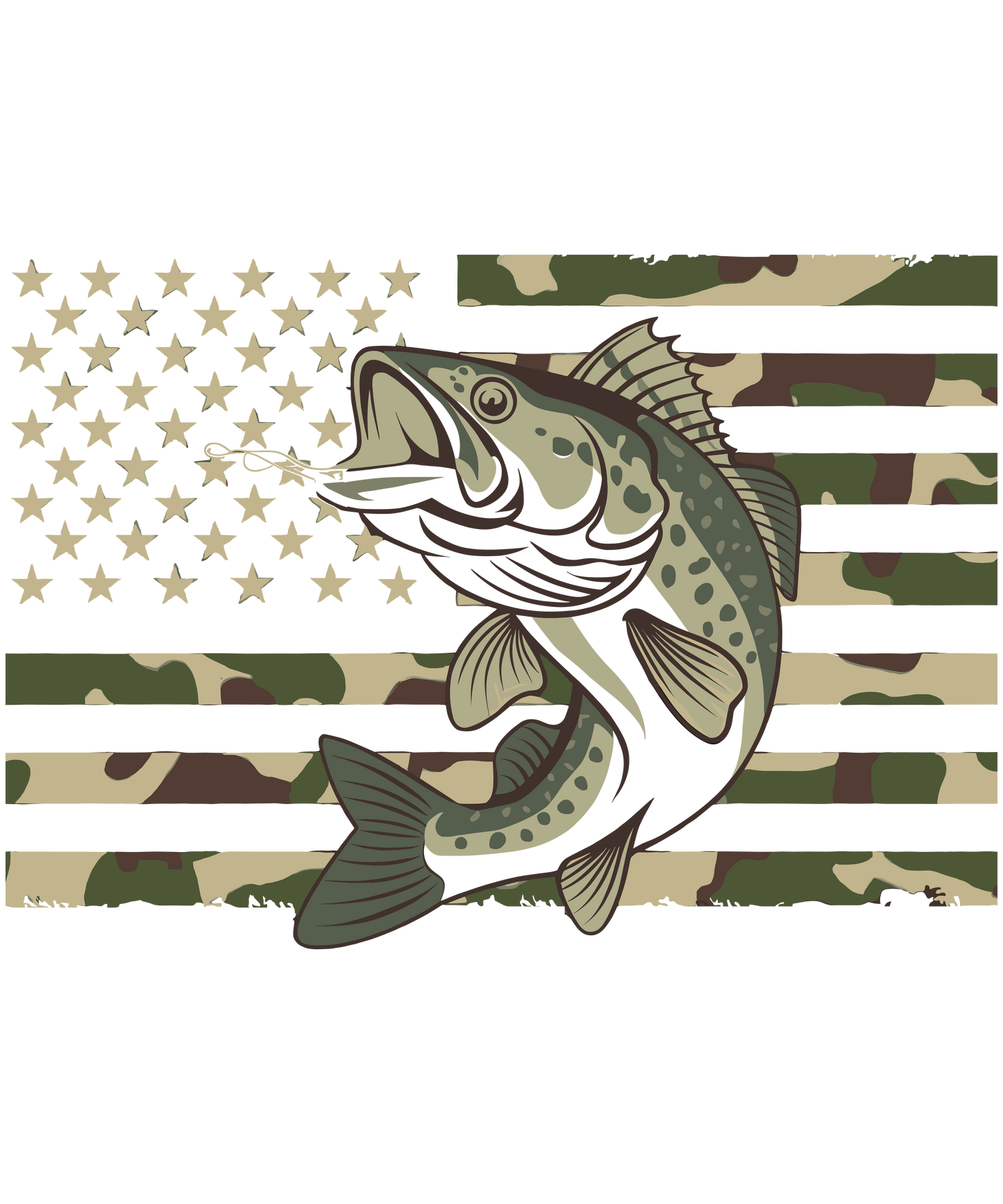 Camo Fish - DTF Sheet Ready To Press