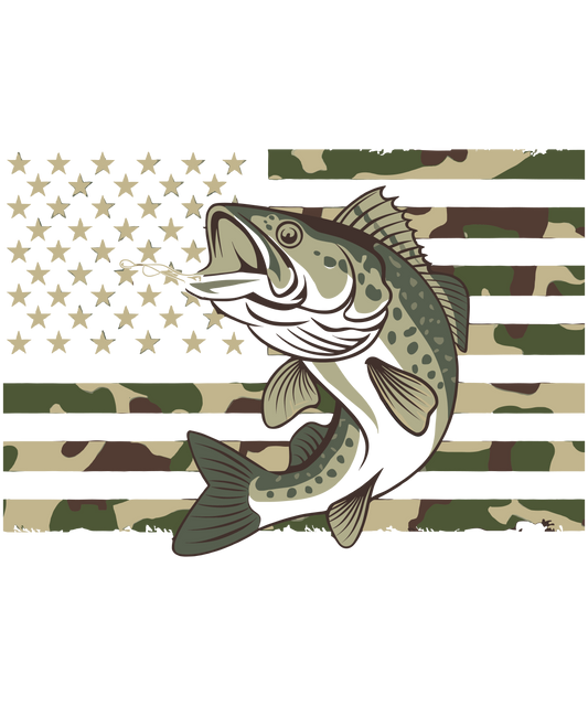 Camo Fish - DTF Sheet Ready To Press