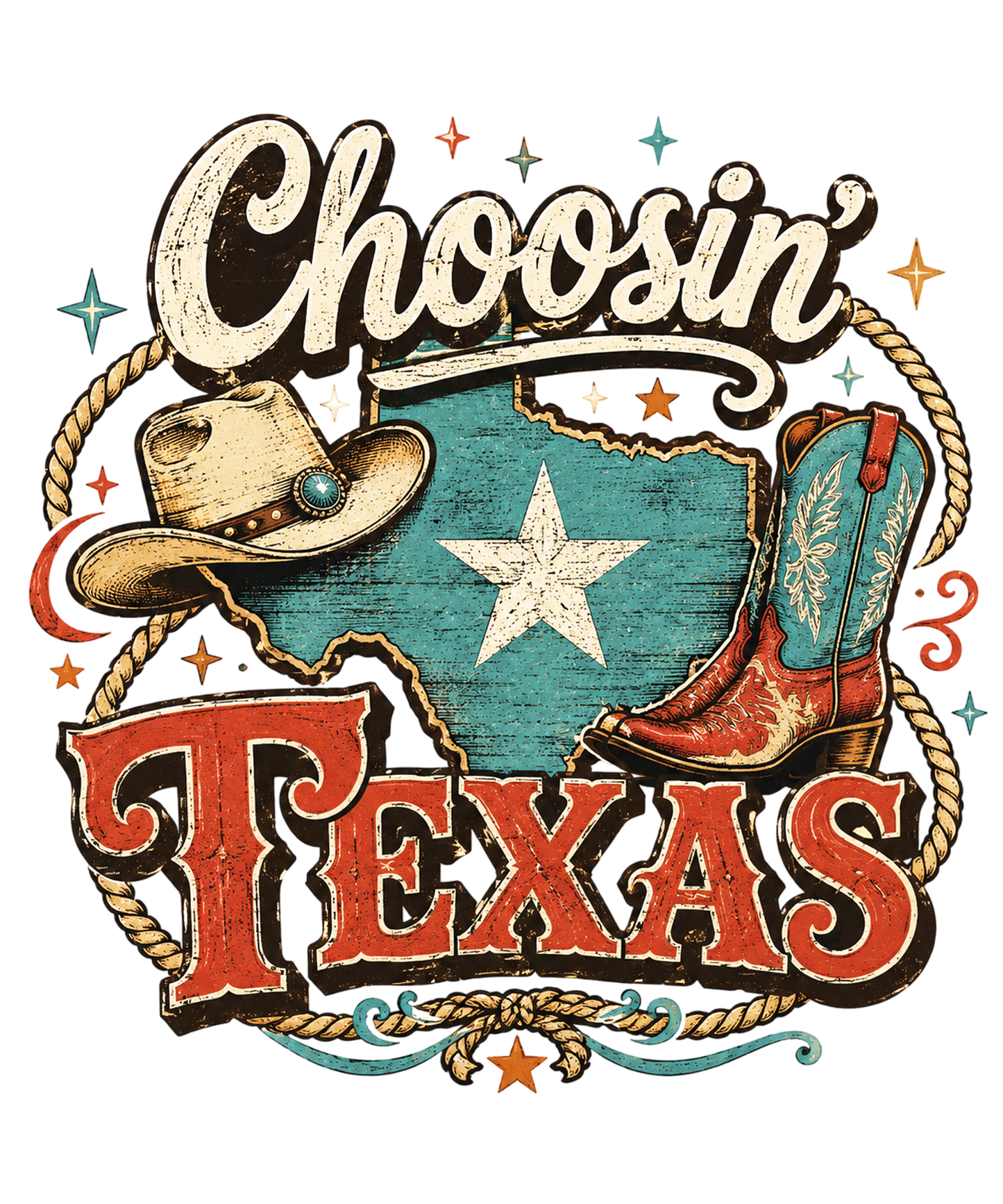 Choosin Texas - DTF Sheet Ready To Press