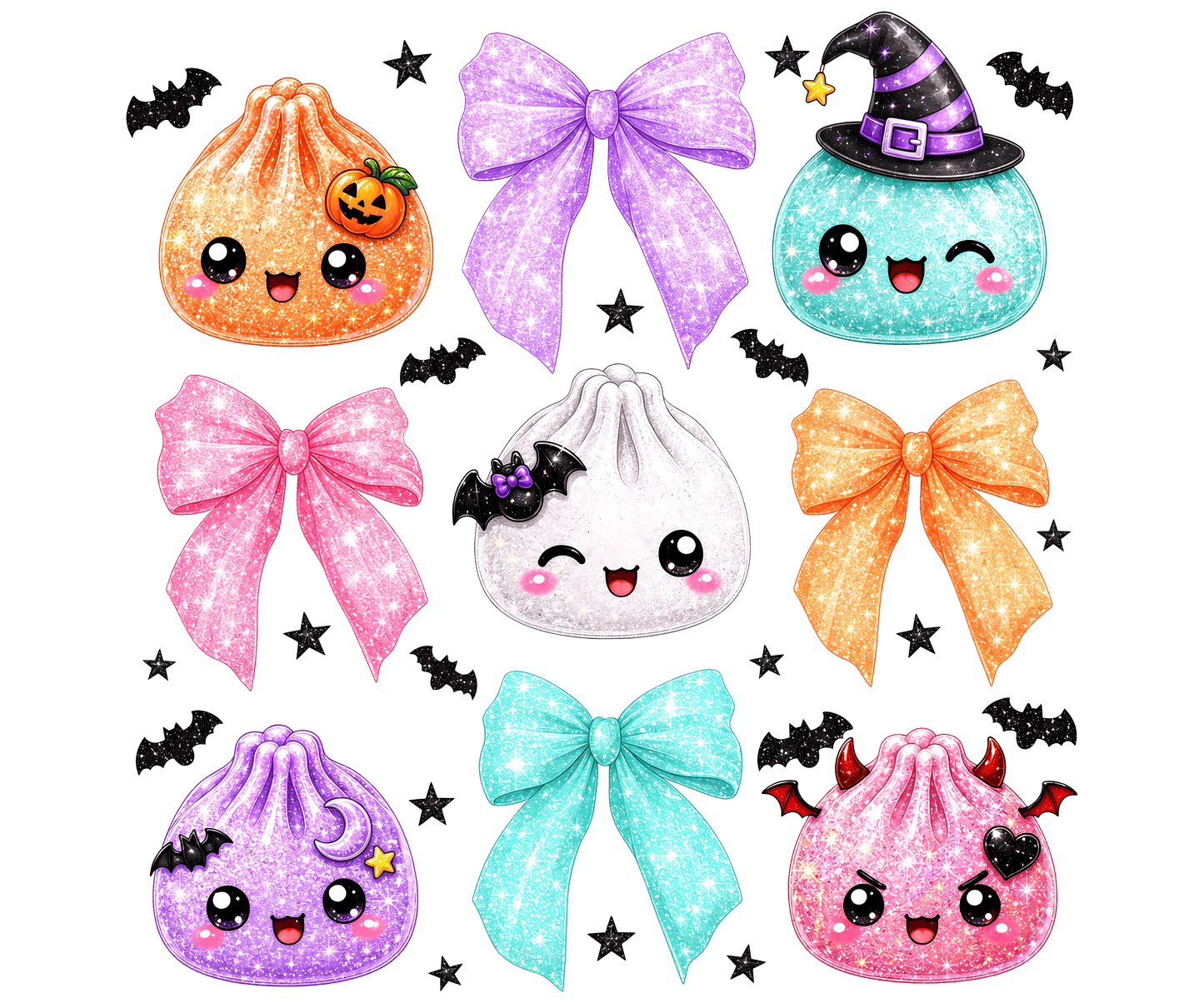 CUTE HALLOWEEN DUMPLINGS - DTF Sheet Ready To Press