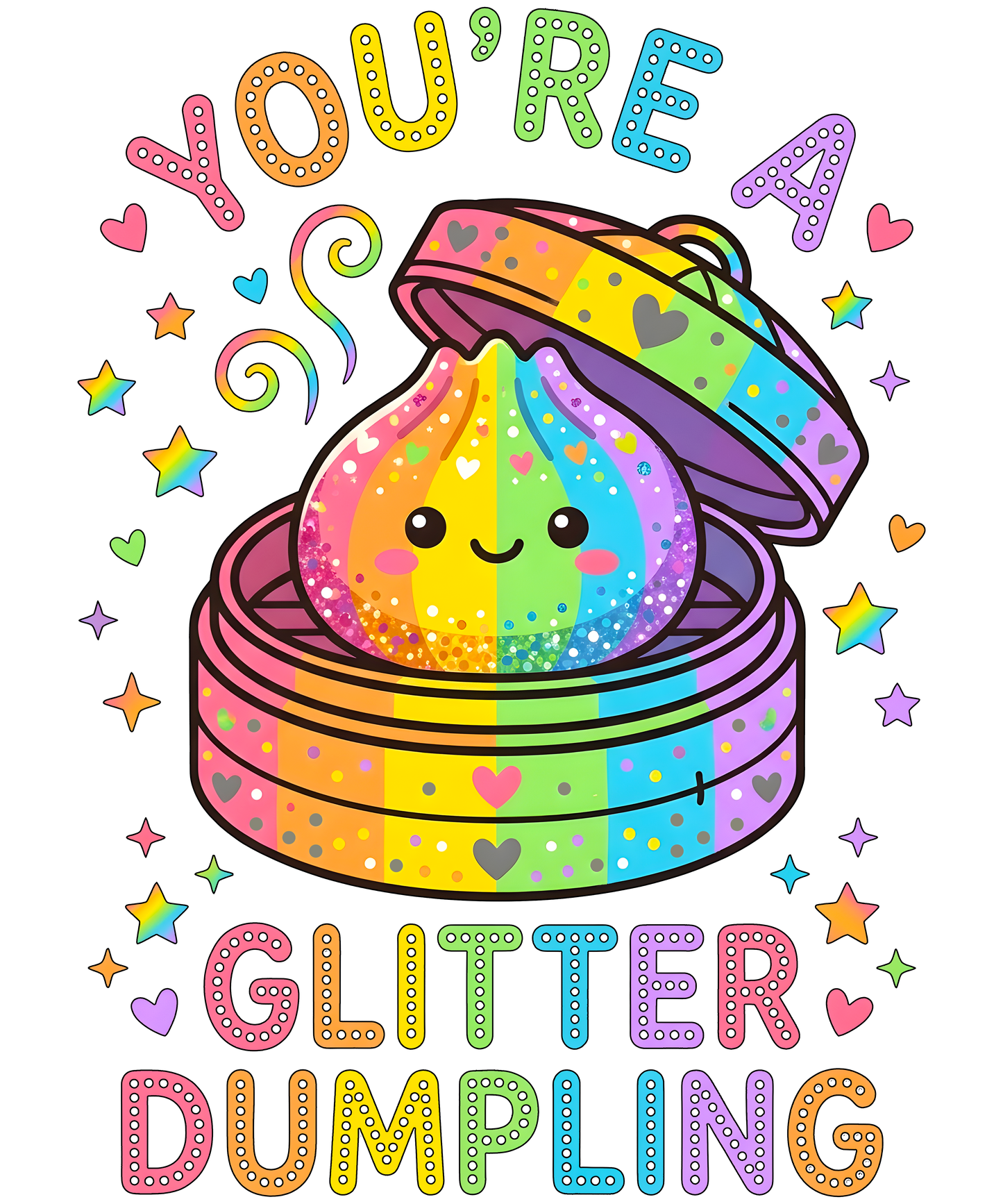 YOU'RE A GLITER DUMPLING - DTF Sheet Ready To Press
