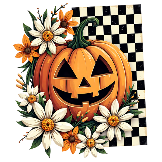 Retro Flower Pumpkin - DTF Sheet Ready To Press