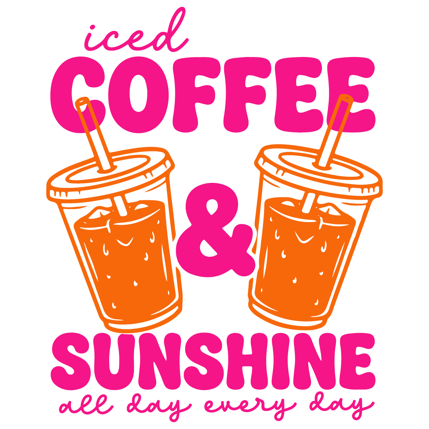 Iced Coffee & Sunshine - DTF Sheet Ready To Press
