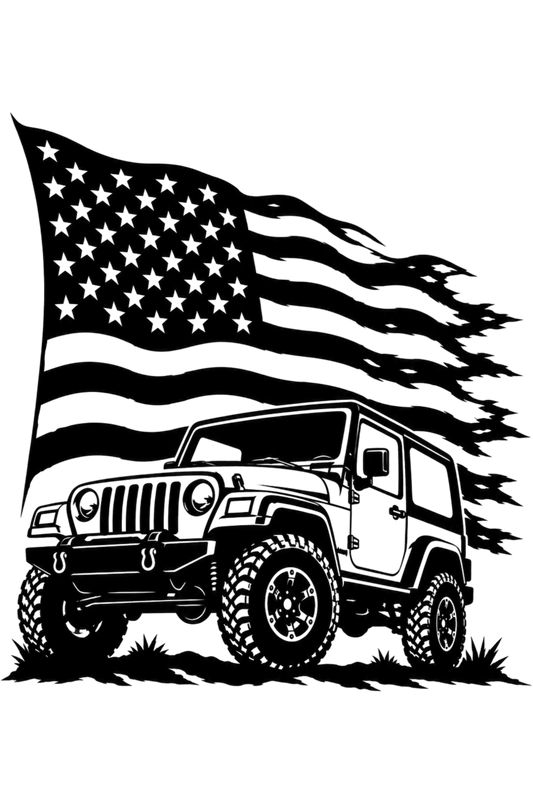 Jeep Flag - DTF Sheet Ready To Press