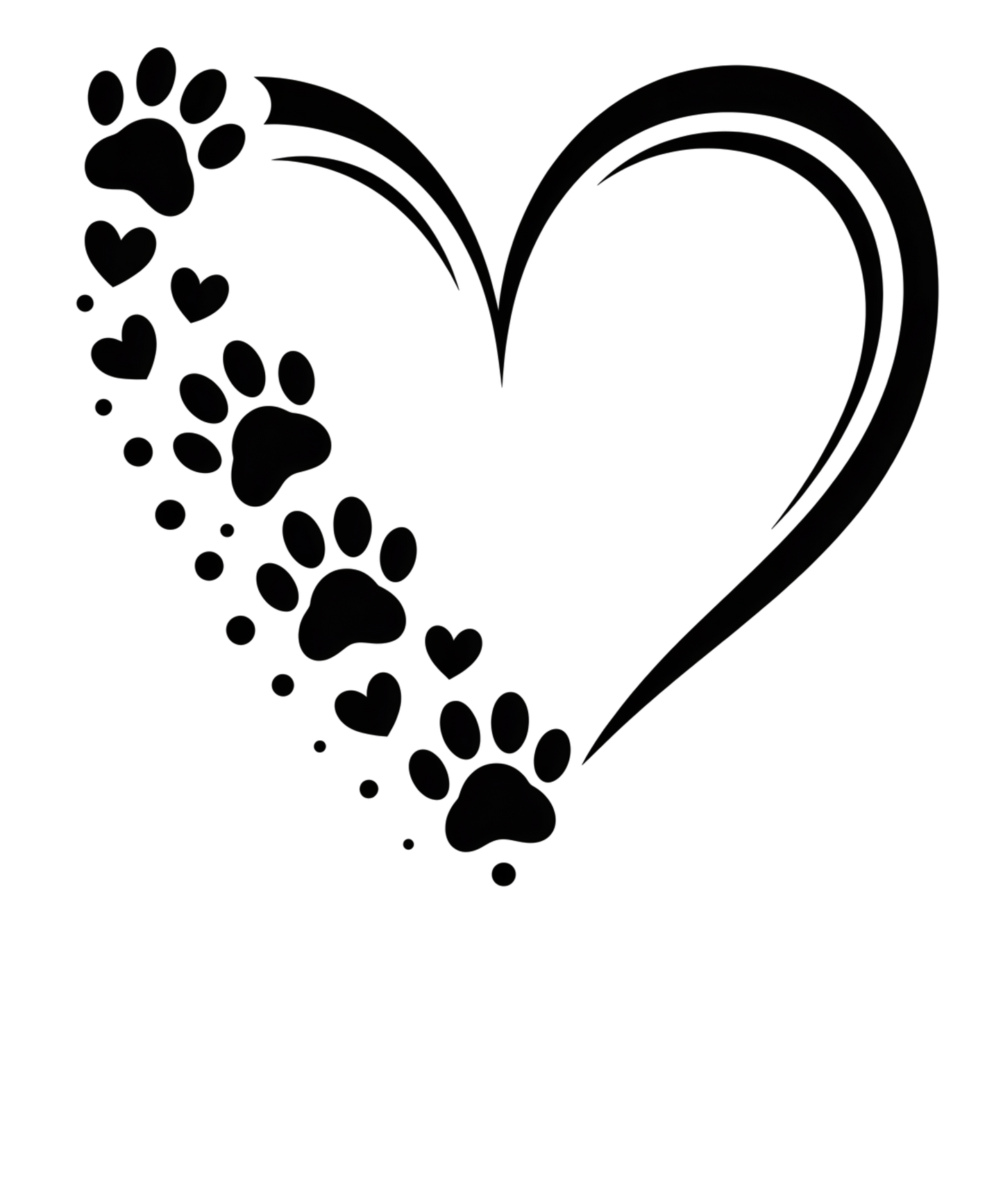 Heart with Paws- DTF Sheet Ready To Press