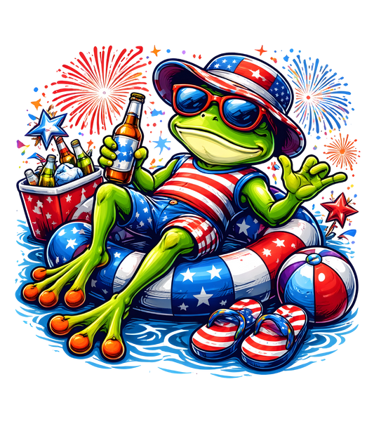 Floating Frog  - DTF Sheet Ready To Press