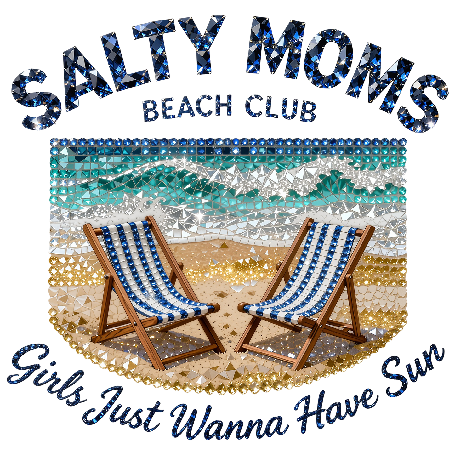 Rhinestone Salty Moms Club  - DTF Sheet Ready To Press