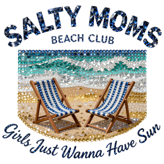 Rhinestone Salty Moms Club  - DTF Sheet Ready To Press