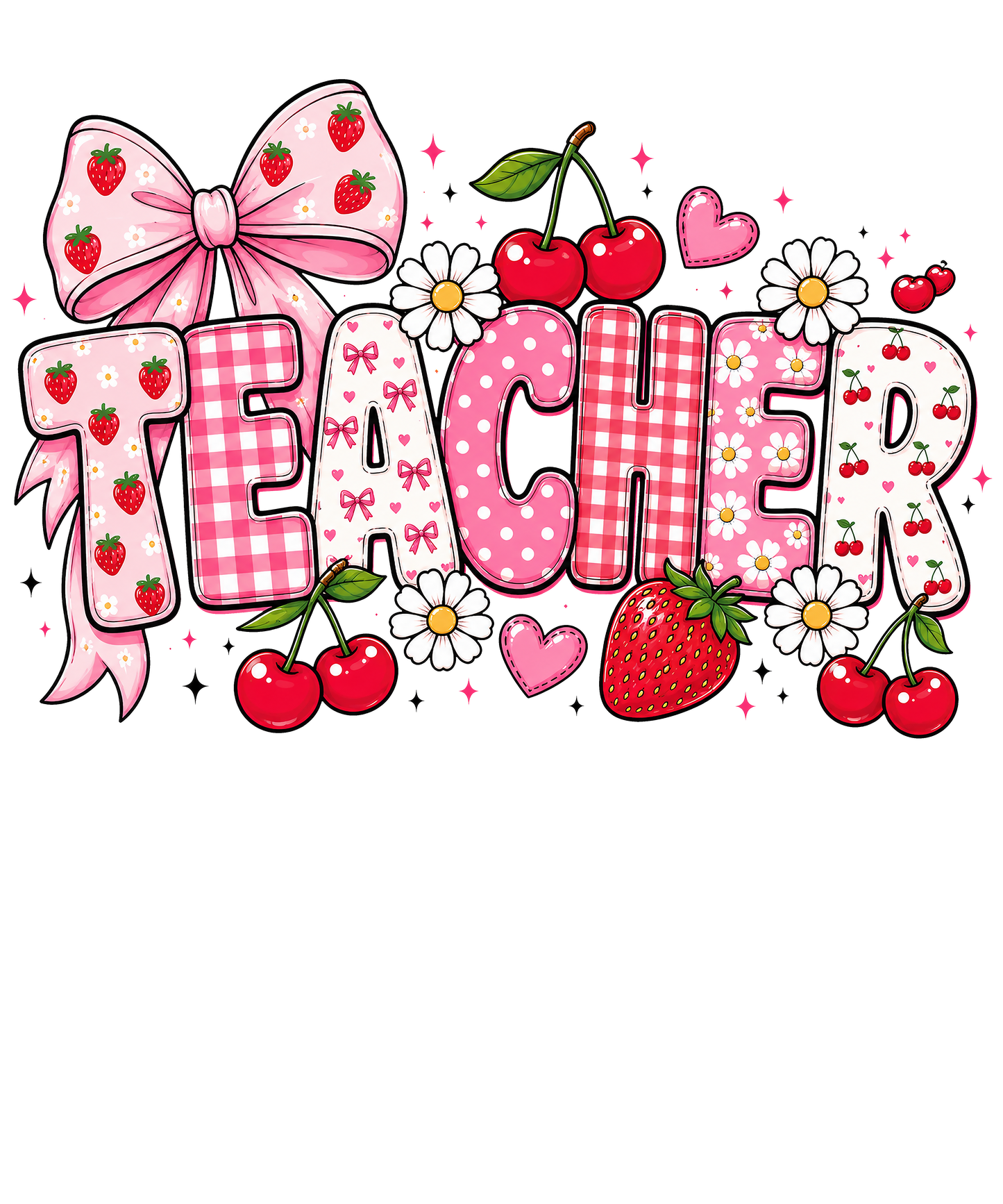 Teacher Strawberries - DTF Sheet Ready To Press