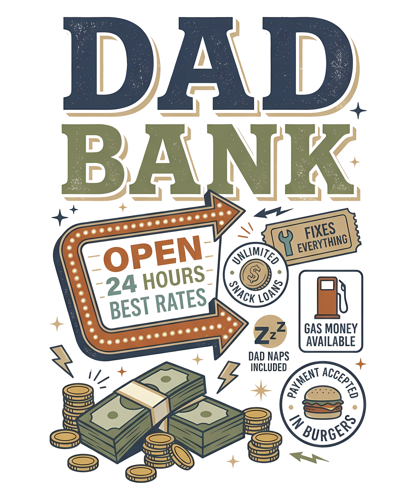 Dad Bank - DTF Sheet Ready To Press