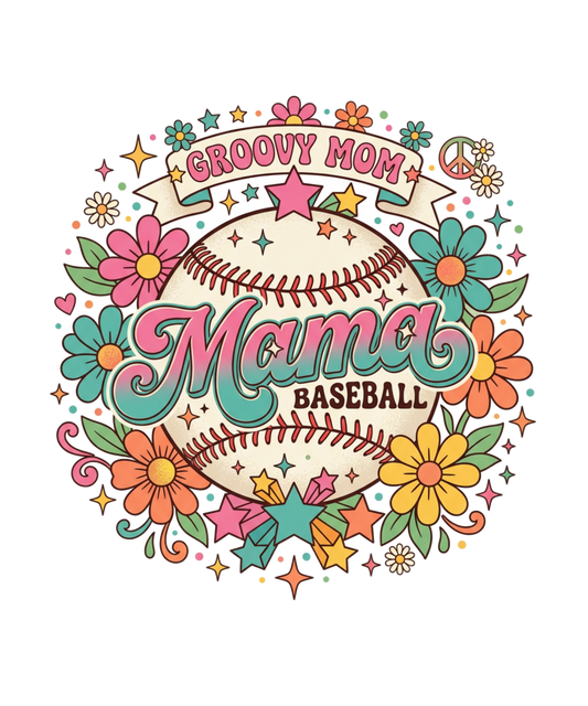 Retro Mama Baseball - DTF Sheet Ready To Press