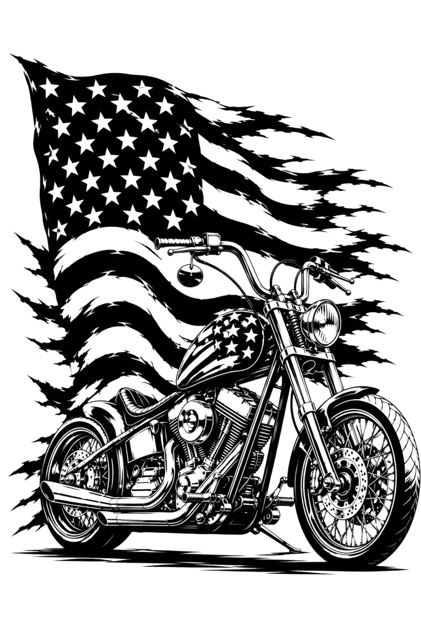 Motorcycle Flag - DTF Sheet Ready To Press