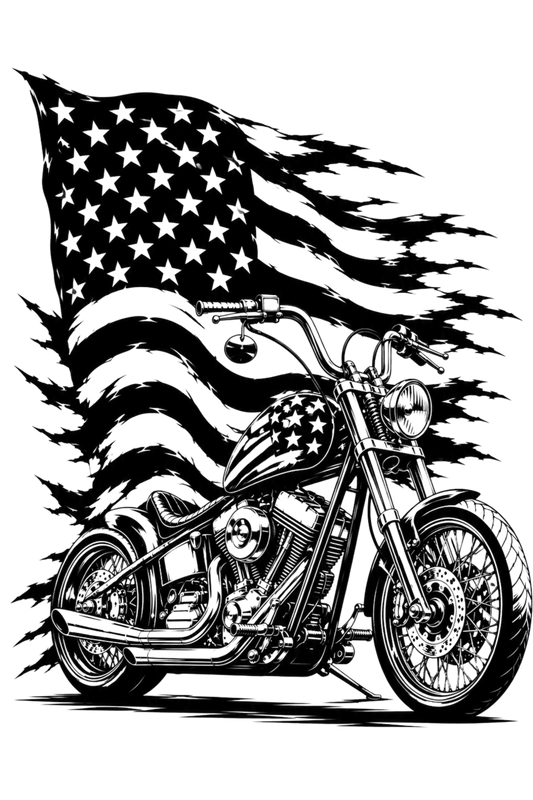 Motorcycle Flag - DTF Sheet Ready To Press