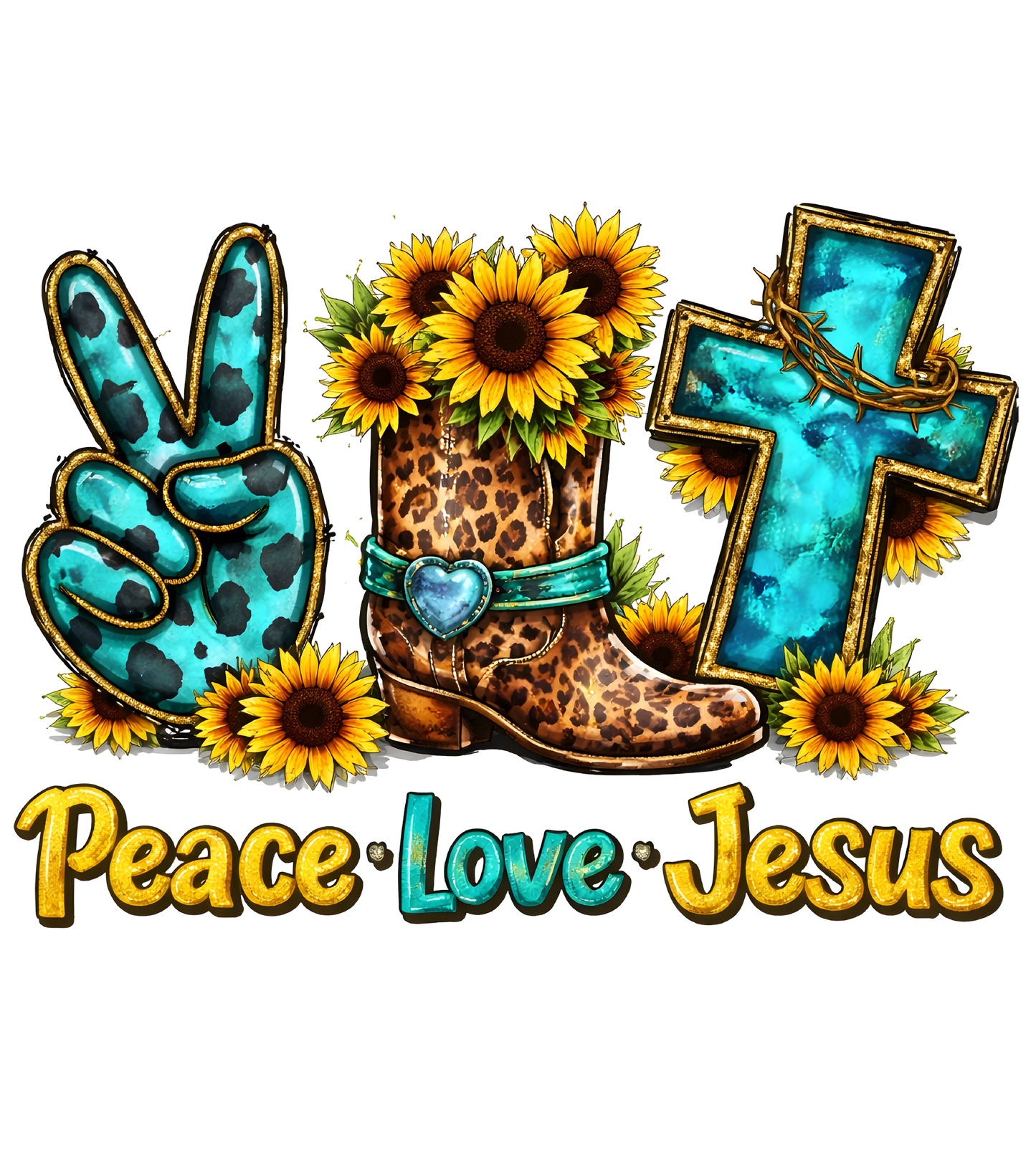 Peace Love Jesus- DTF Sheet Ready To Press