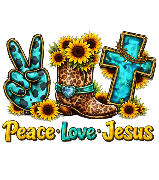 Peace Love Jesus- DTF Sheet Ready To Press