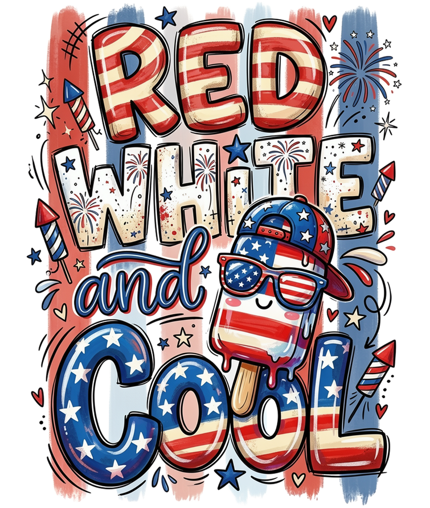 Red White & Cool - DTF Sheet Ready To Press