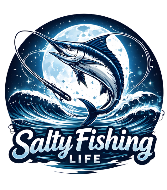 Salty Fishing Life Blue - DTF Sheet Ready To Press