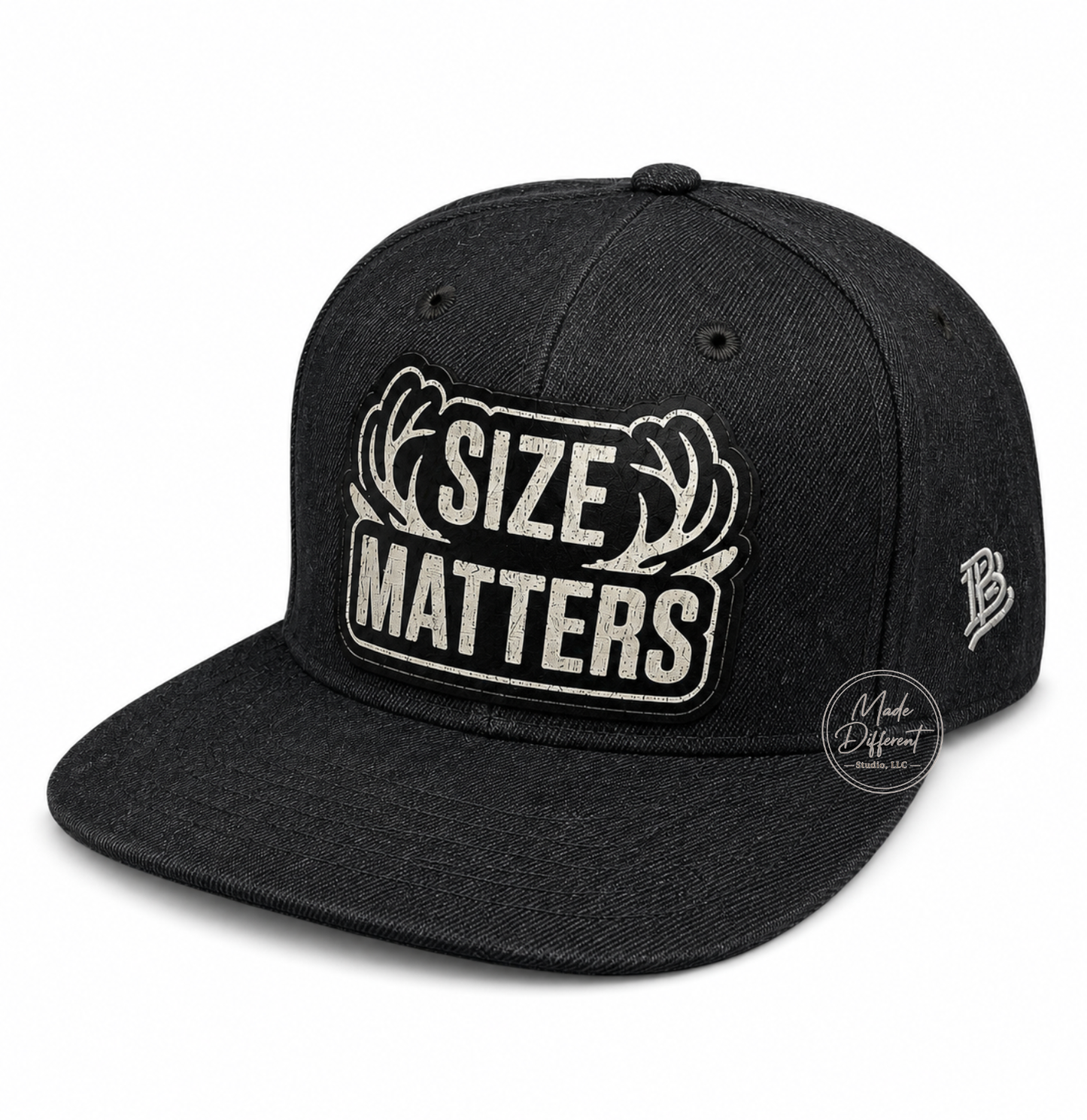 Size Matters Engraved Patch Snapback Hat