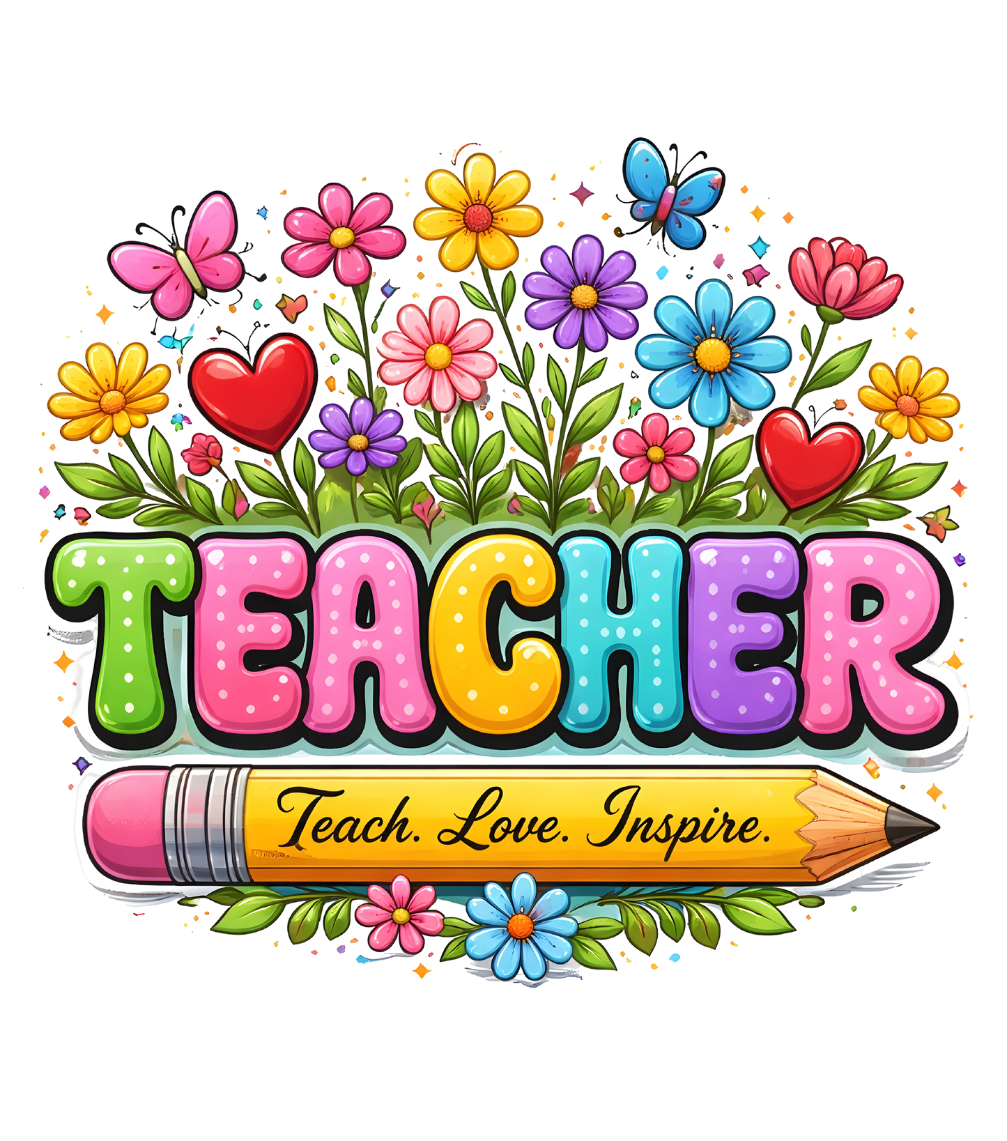 Teacher Flowers - DTF Sheet Ready To Press