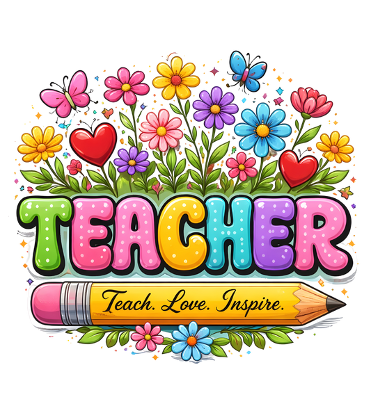 Teacher Flowers - DTF Sheet Ready To Press