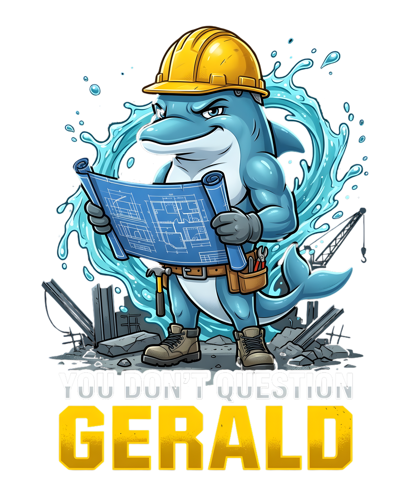 You Don't Question Gerald Construction - DTF Sheet Ready To Press